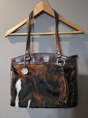 Patricia‎ Nash 10th Anniversary Cowhair Hide Leather Western Shoulder Handbag